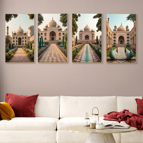 Iconic Taj Mahal Canvas Series Set of 3 Printed Wall Painting