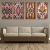 Vibrant Tribal Pattern Canvas Collection Set of 4 Printed Wall Painting