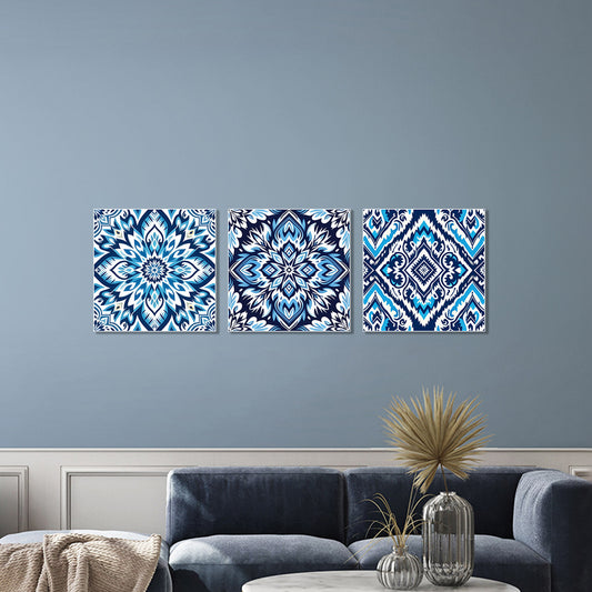 Blue and White Tile Collection Call Wall Painting Set of 3