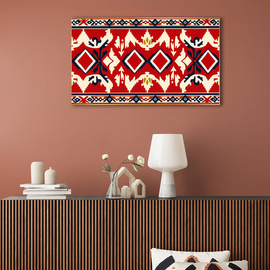 Elegant Ikat Canvas Wall Art Painting