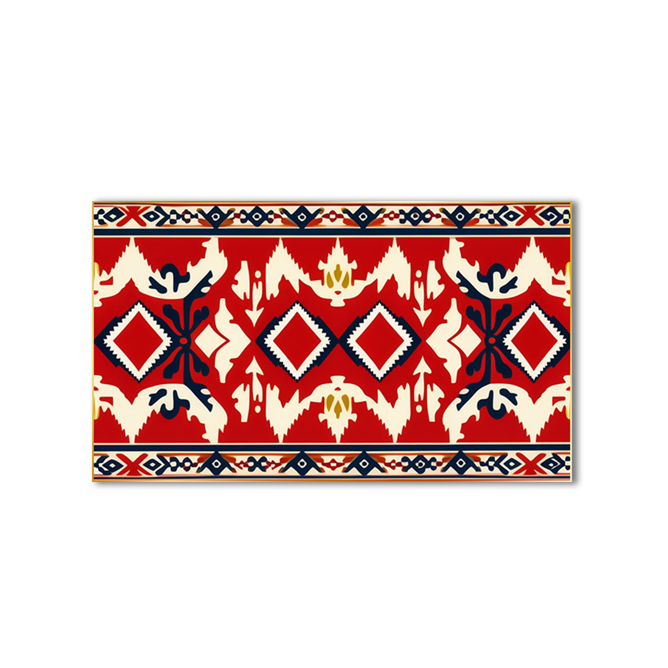 Elegant Ikat Canvas Wall Art Painting