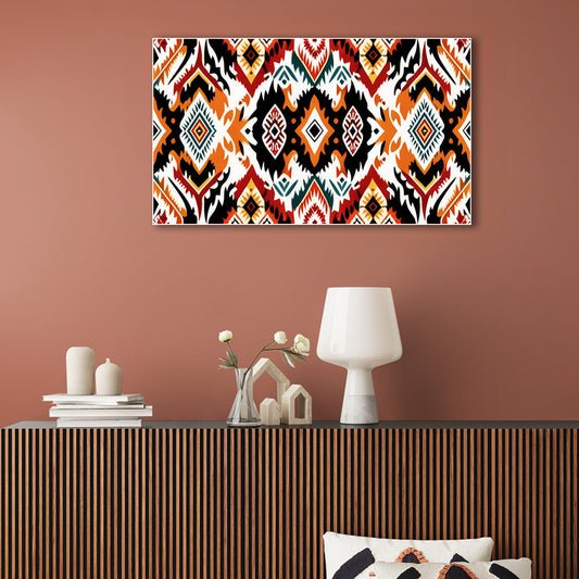 Classic Ikat Canvas Wall Art Painting