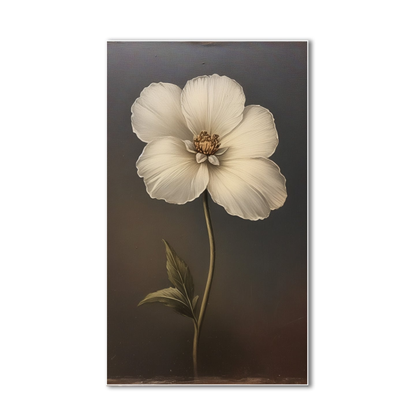 Delicate White Flower Canvas Series Vintage Printed Wall Painting