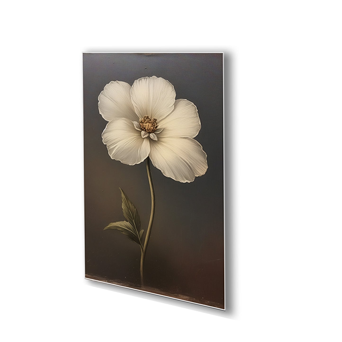 Delicate White Flower Canvas Series Vintage Printed Wall Painting