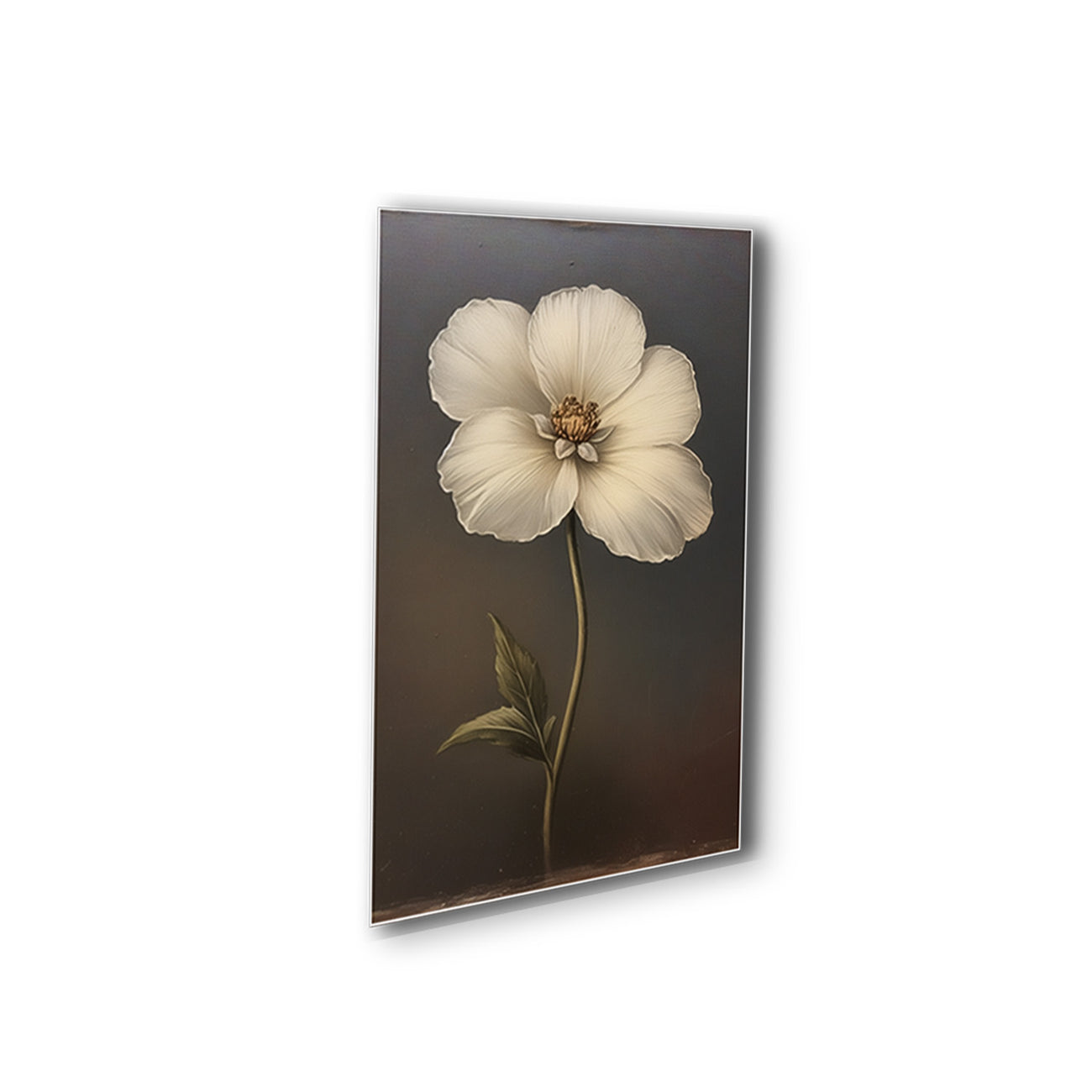 Delicate White Flower Canvas Series Vintage Printed Wall Painting