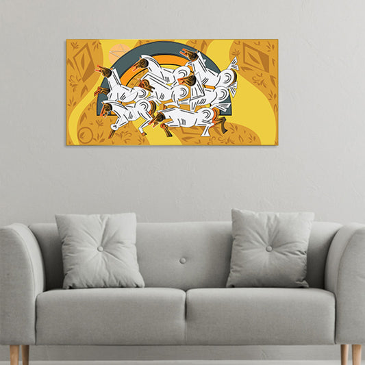 Seven Horses of Fortune Care Canvas Wall Painting