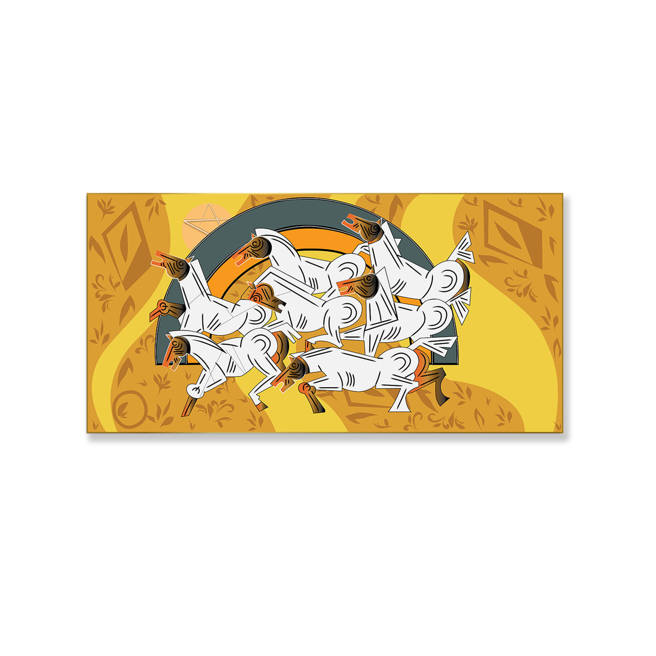 Seven Horses of Fortune Care Canvas Wall Painting