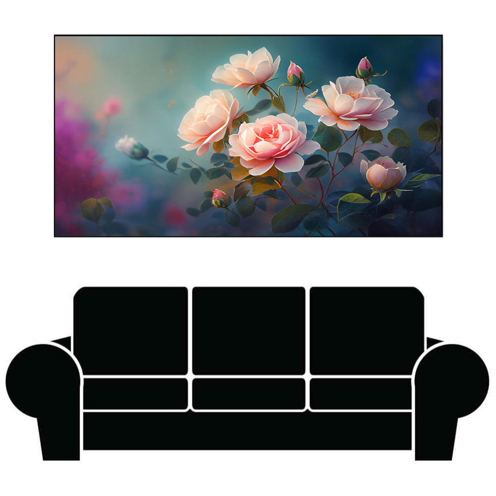 Beautiful Pink Roses on Canvas