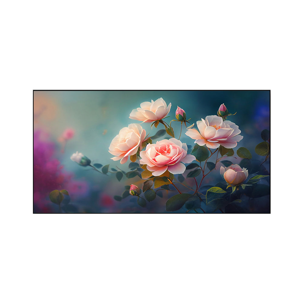 Beautiful Pink Roses on Canvas