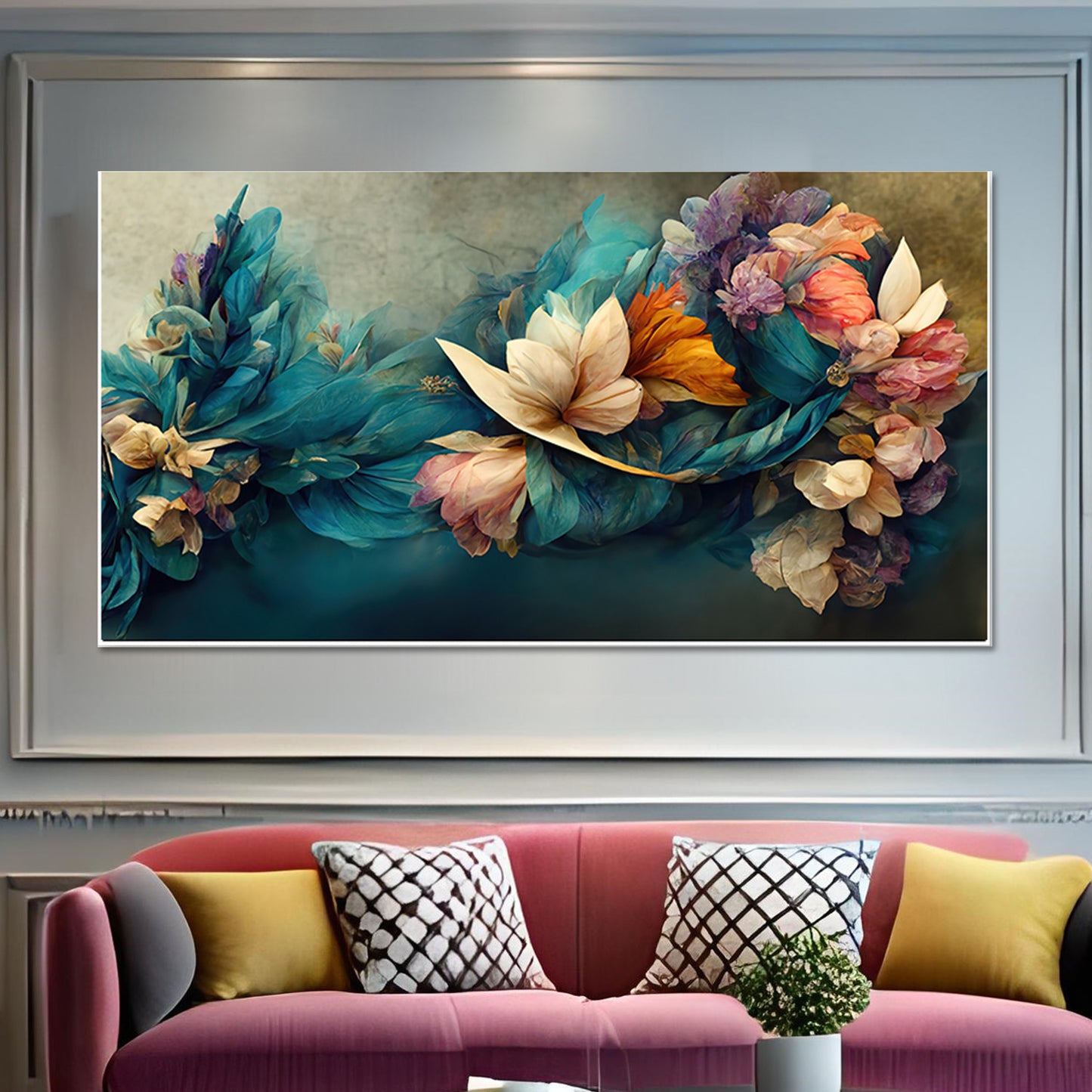 Serene Blue Floral Wall Art