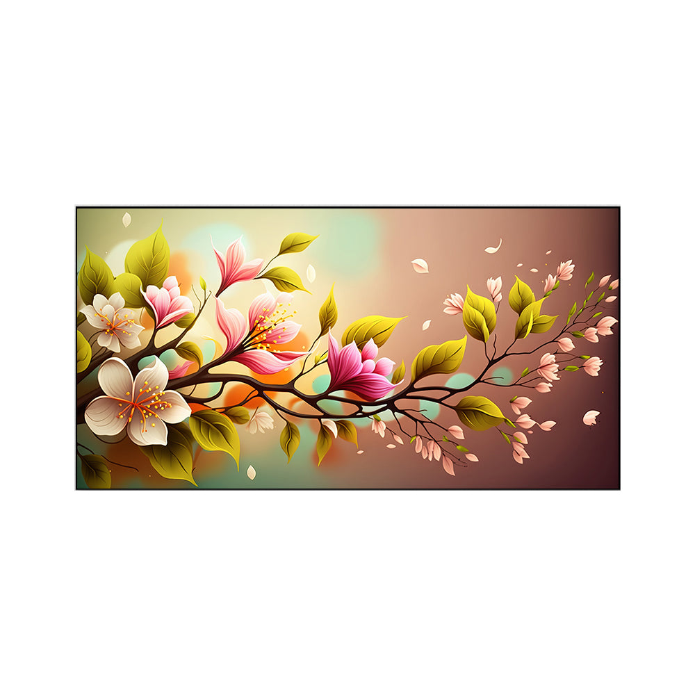 Vibrant Floral Branch Canvas Painting