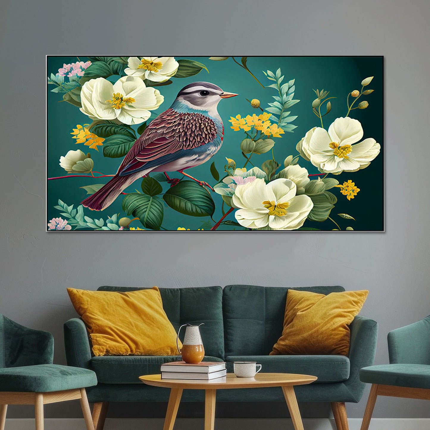 Charming Bird and Flower Artwork