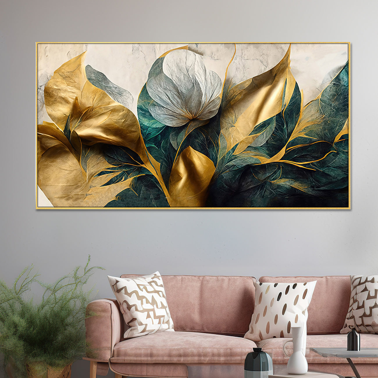 Timeless Gold Leaf Flower Design