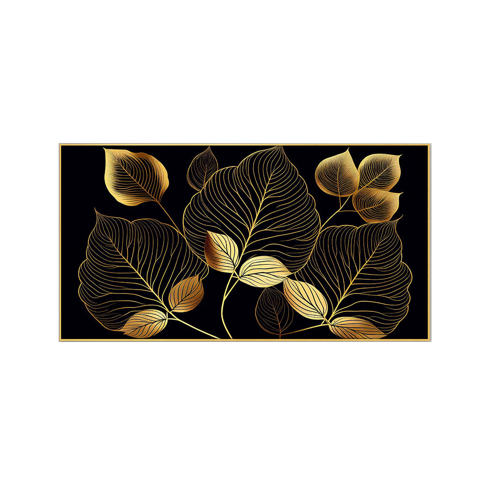 Golden Leaves on Black Canvas