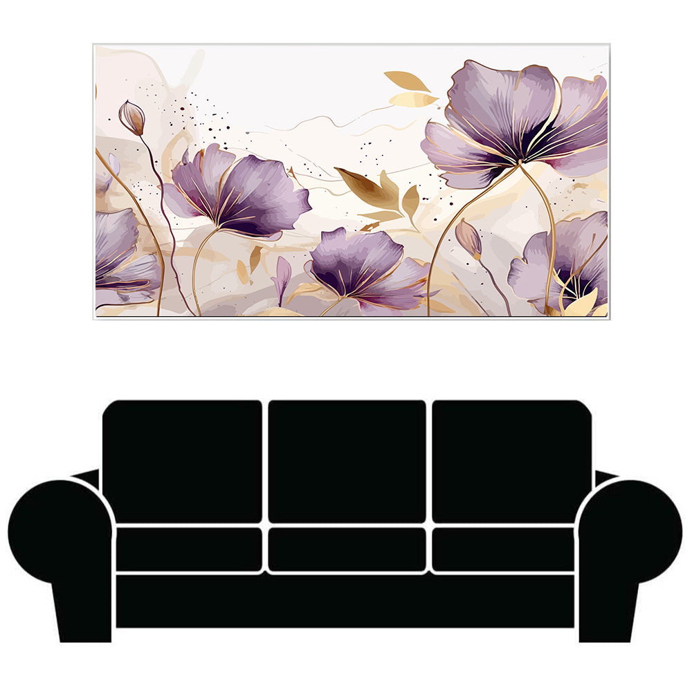 Elegant Purple Flowers Wall Art