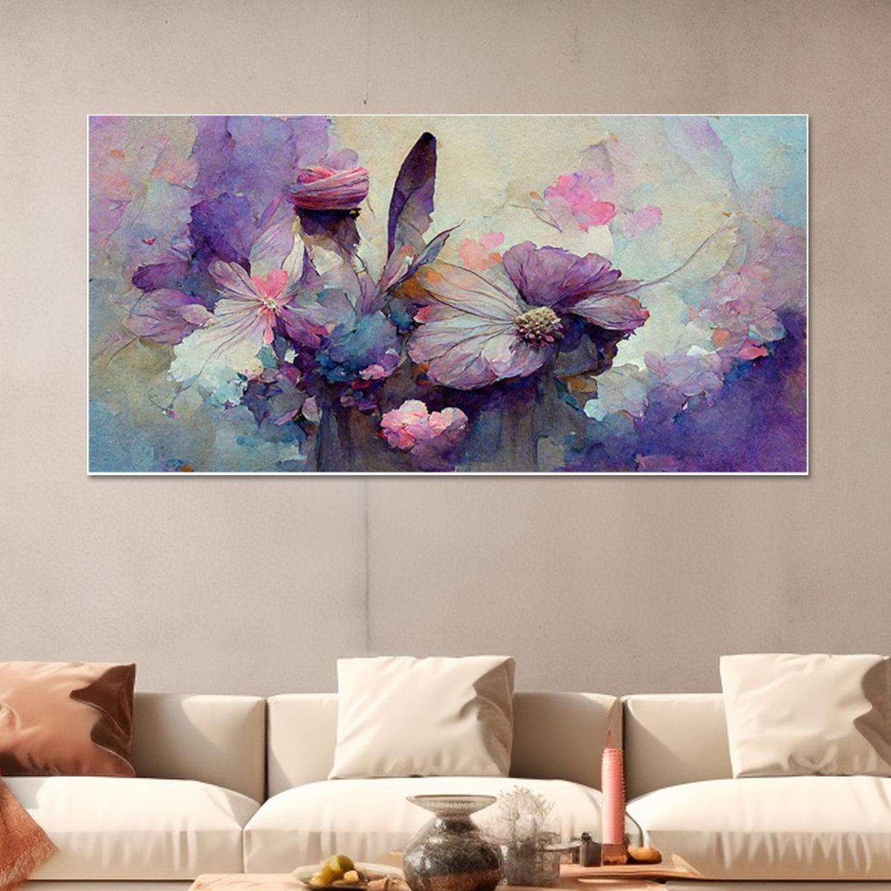 Elegant Purple Floral Canvas Print