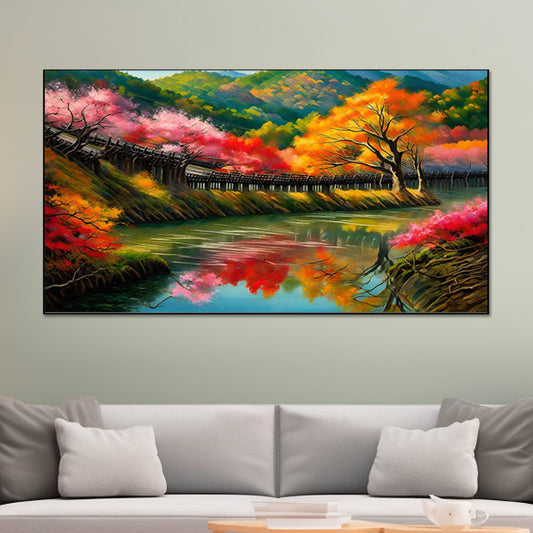 Tranquil Bridge Over River Canvas