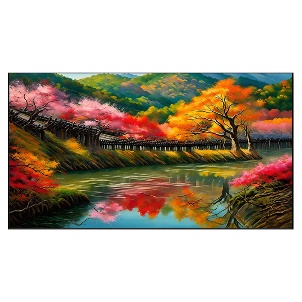 Tranquil Bridge Over River Canvas