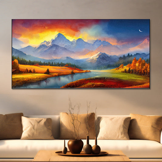 Serene Mountain Landscape Canvas Print