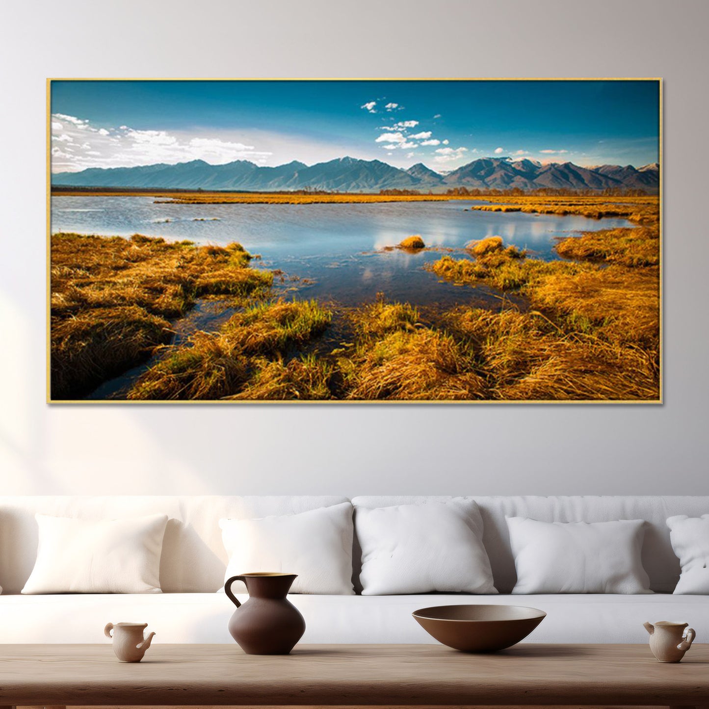 Tranquil Lake and Mountain Landscape