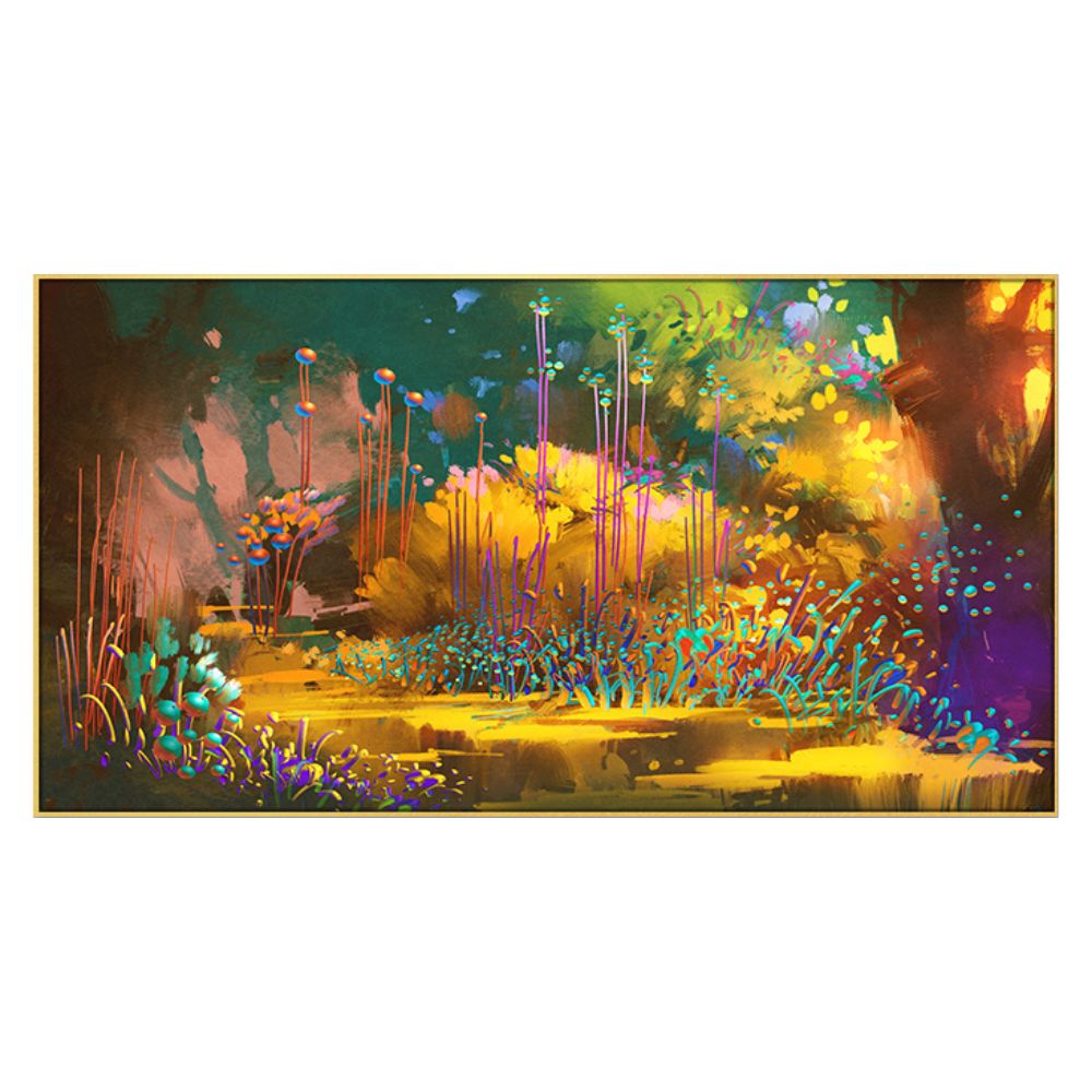 Colorful Forest with Floral Splendor