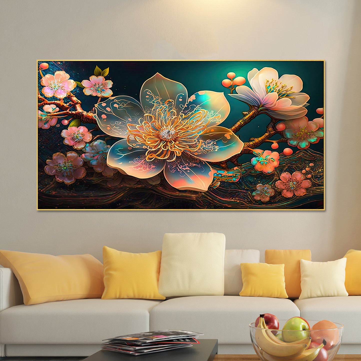 Elegant Gold and Pink Flower