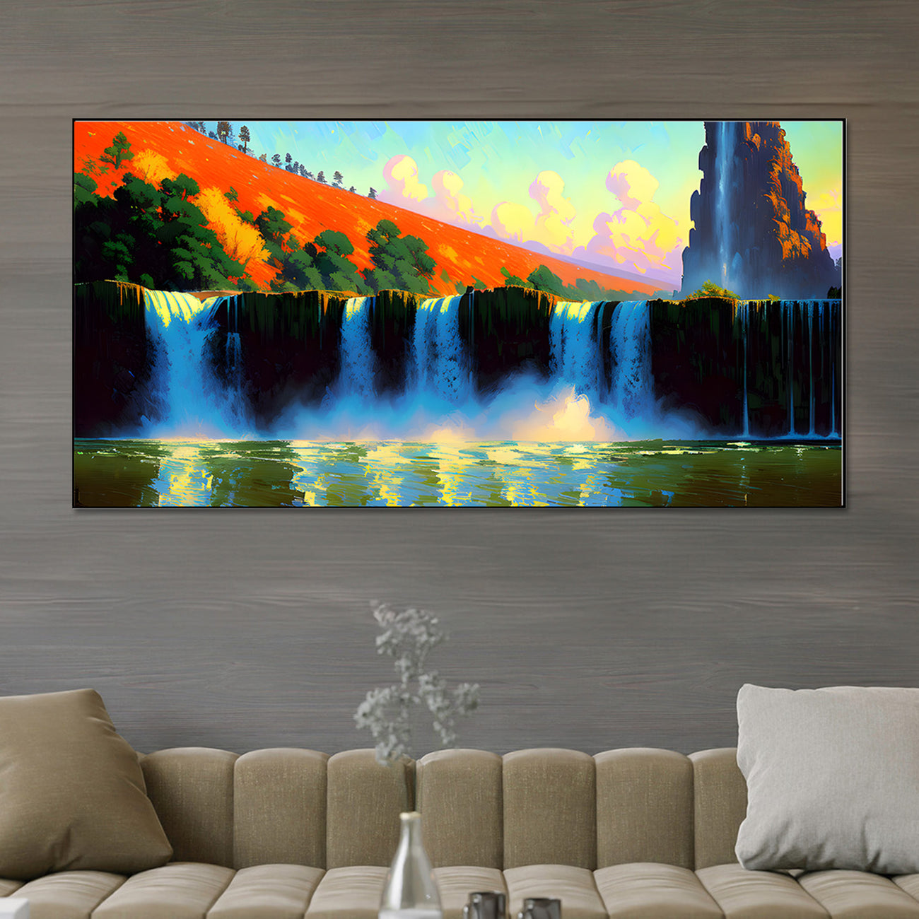 Serene Waterfall Canvas Wall Art