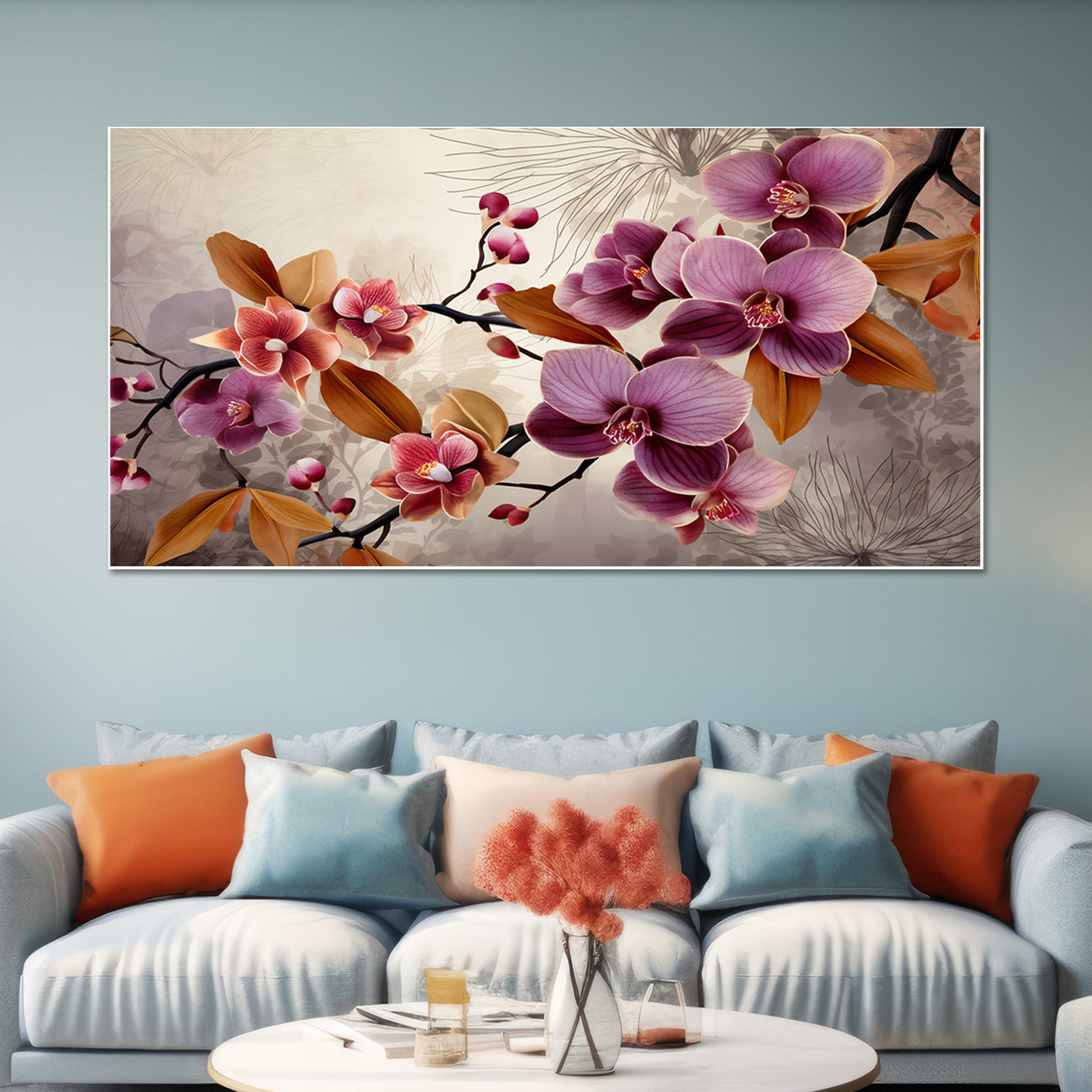 Elegant Purple Orchids on White