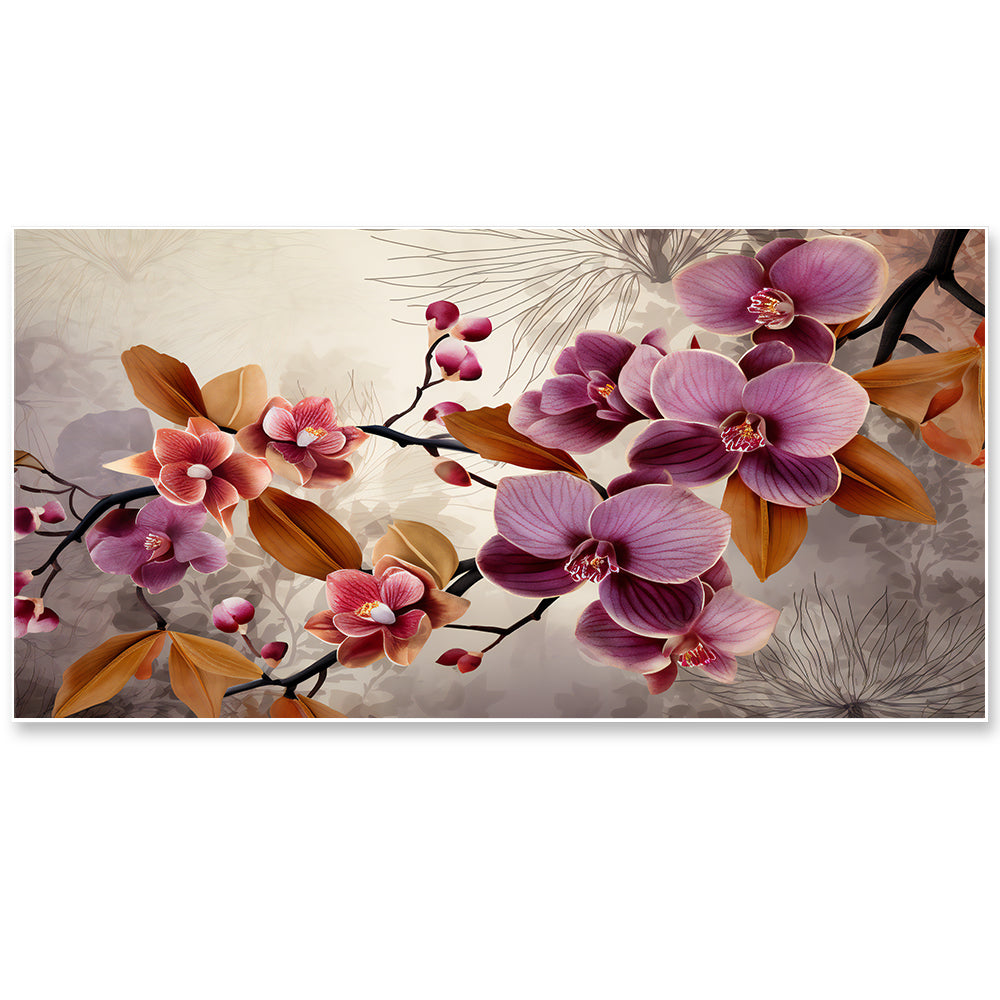 Elegant Purple Orchids on White