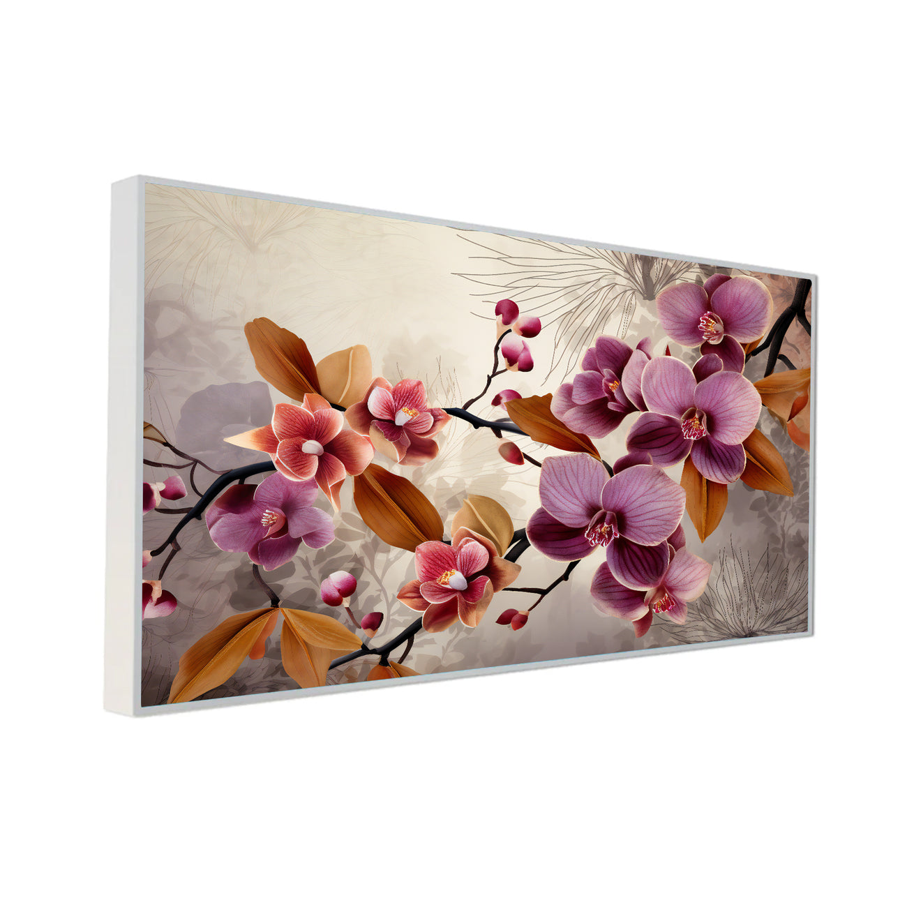 Elegant Purple Orchids on White