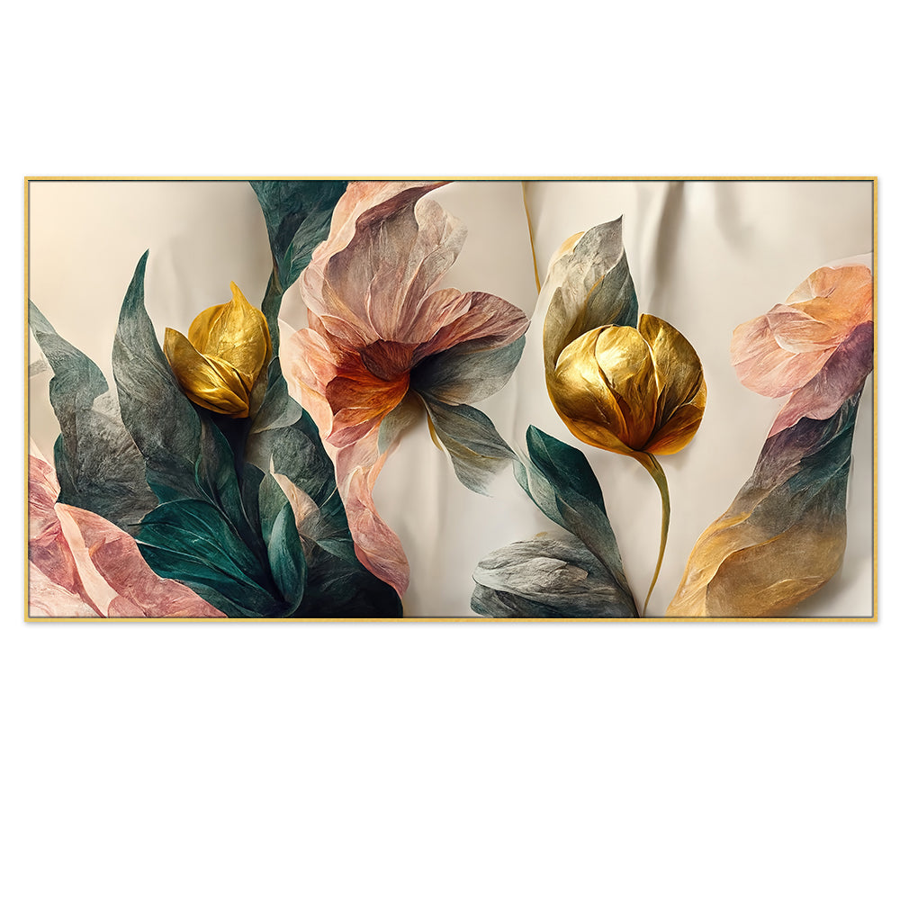 Luxurious Gold Leaves and Flowers