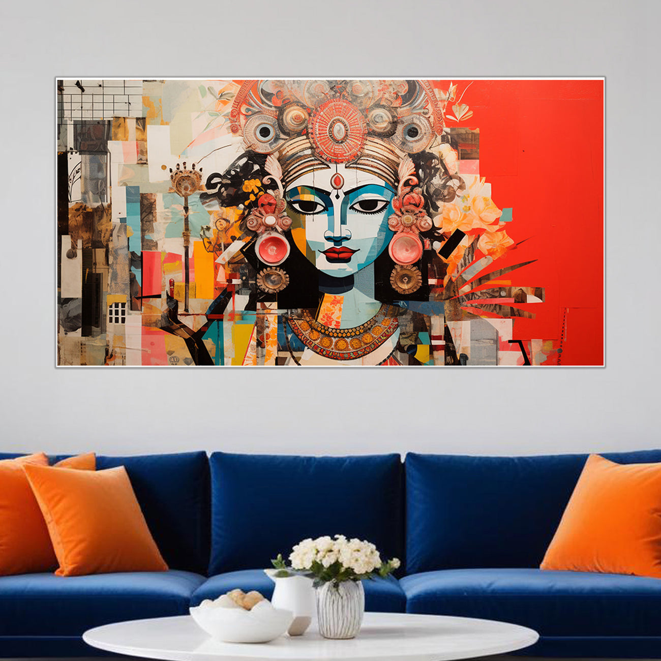 Vibrant Lord Krishna Canvas Art