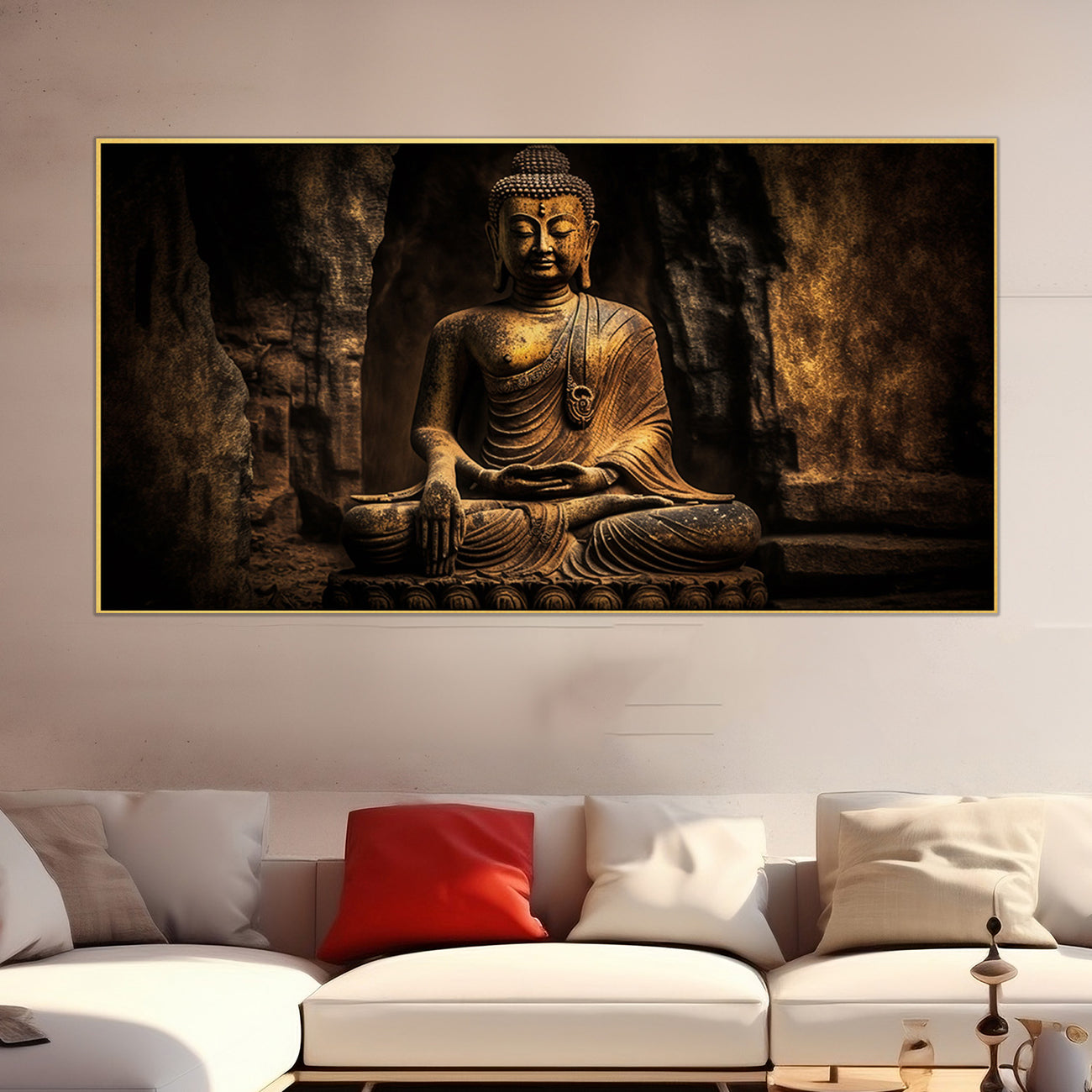 Buddha Statue in Serene Cave