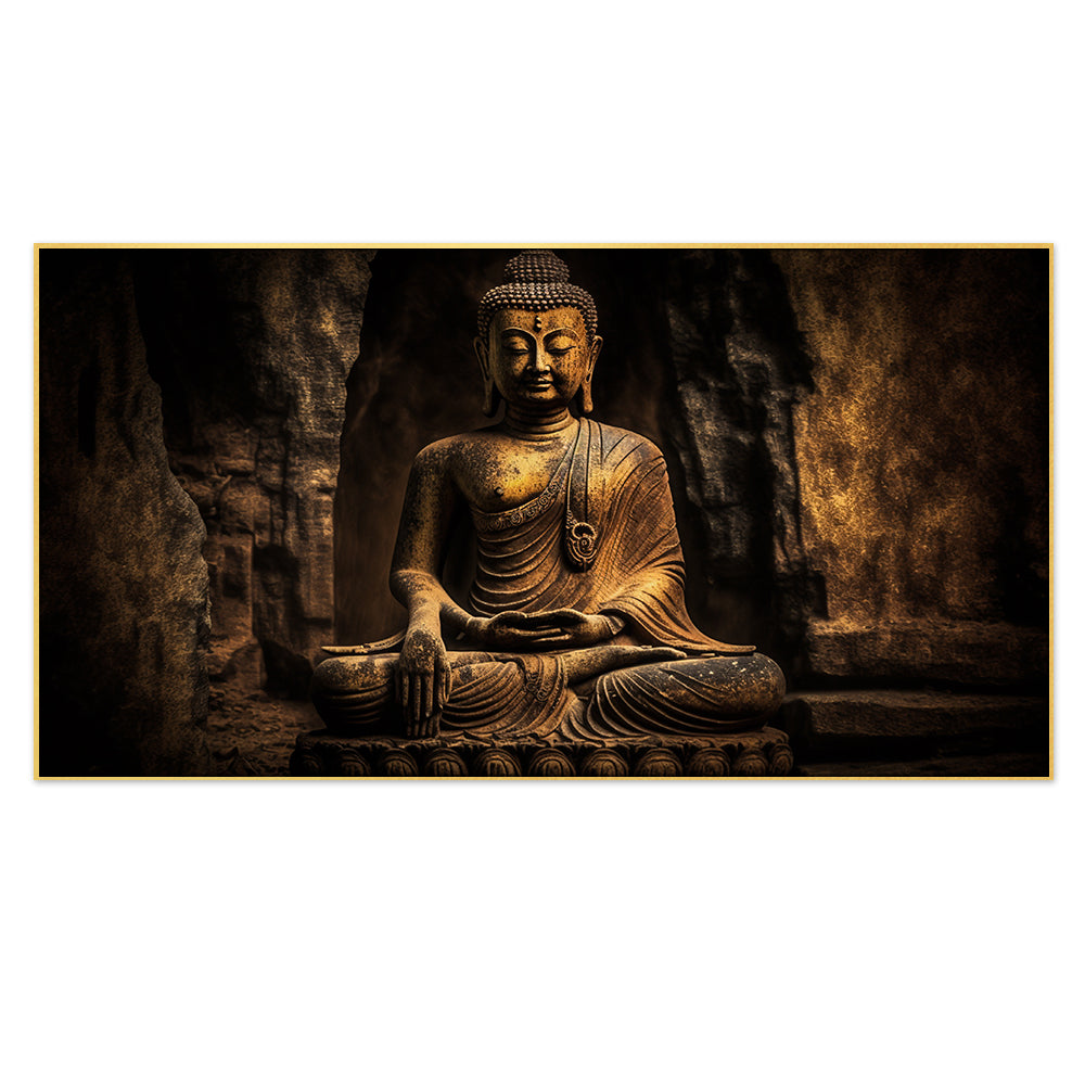 Buddha Statue in Serene Cave