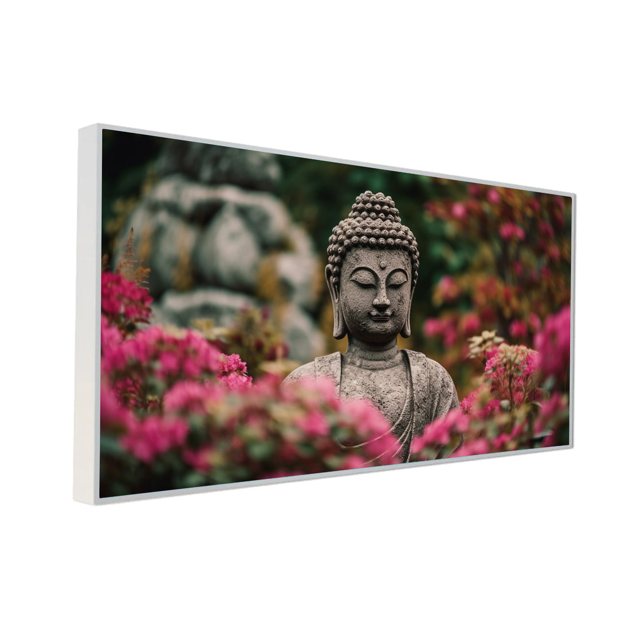 Buddha Statue in Floral Garden