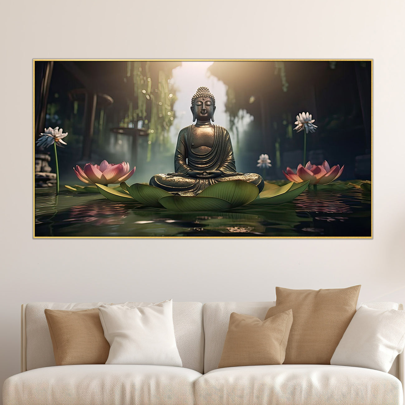 Buddha Seated on Vibrant Lotus