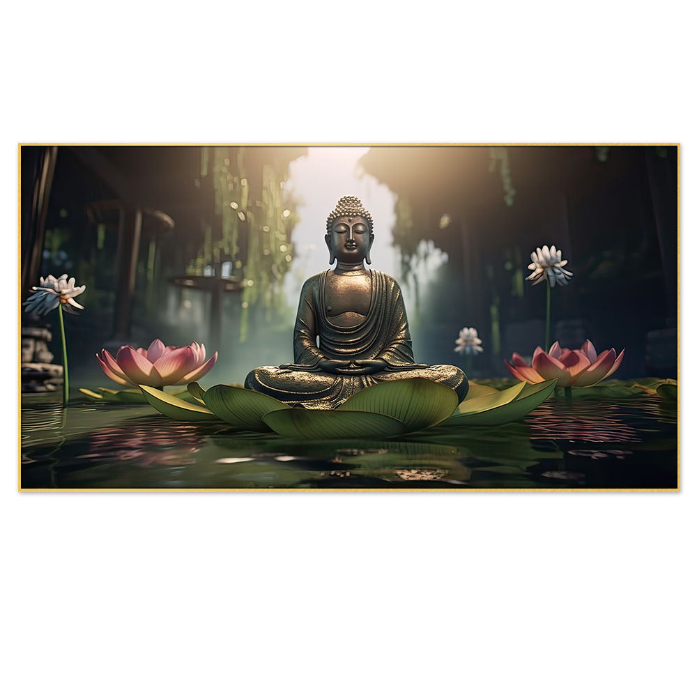 Buddha Seated on Vibrant Lotus