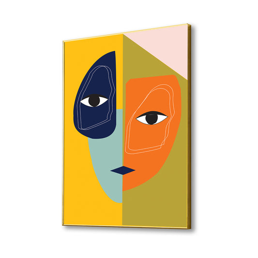 Vibrant Abstract Two-Faced Beauty Artwork