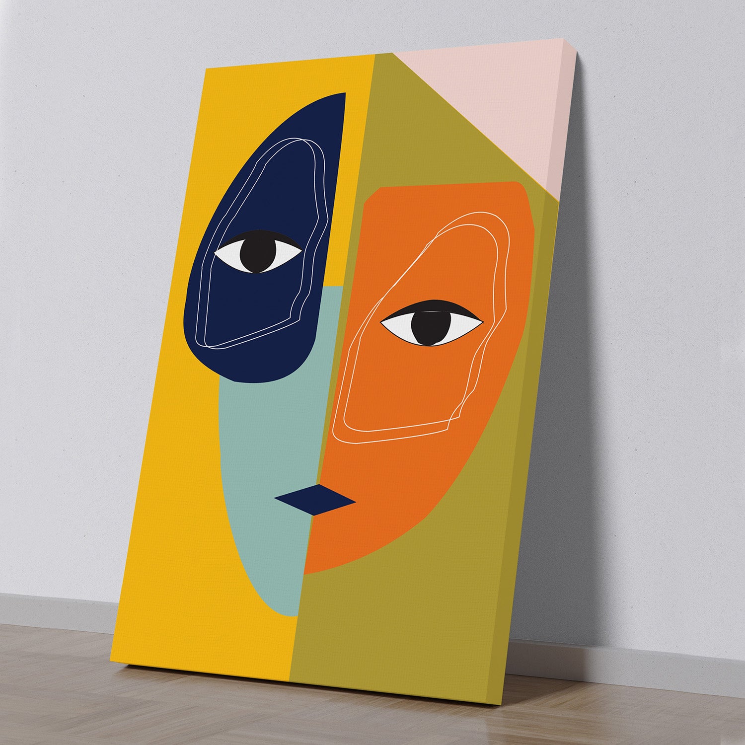 Vibrant Abstract Two-Faced Beauty Artwork