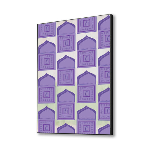Purple Square Pattern Art Canvas Wall Painting
