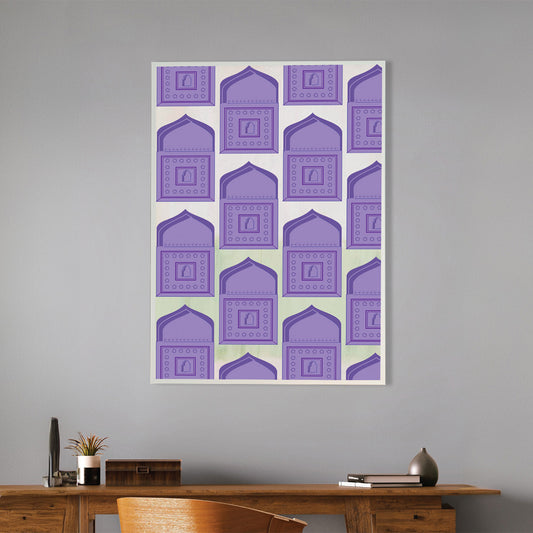 Purple Square Pattern Art Canvas Wall Painting