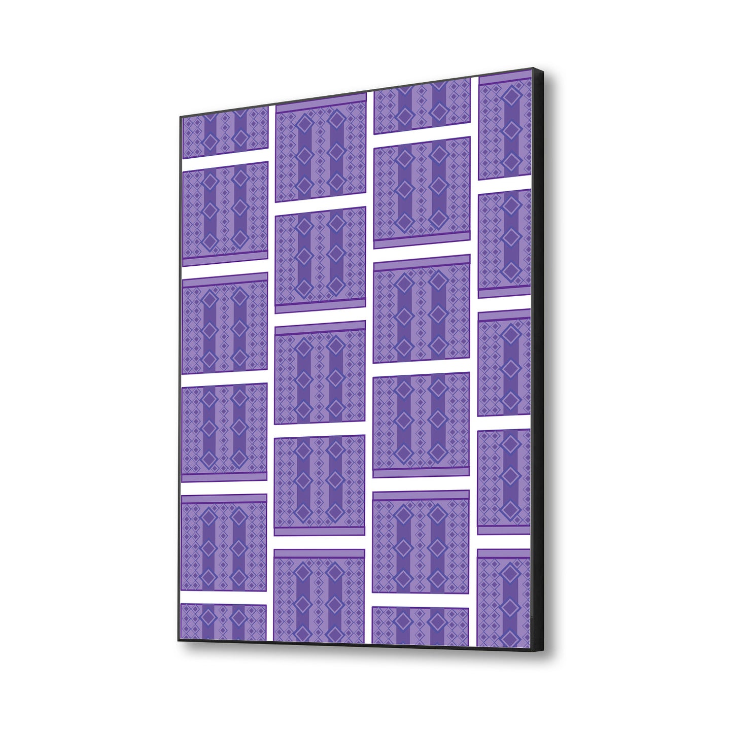 Striking Purple And White Art Canvas Wall Painting