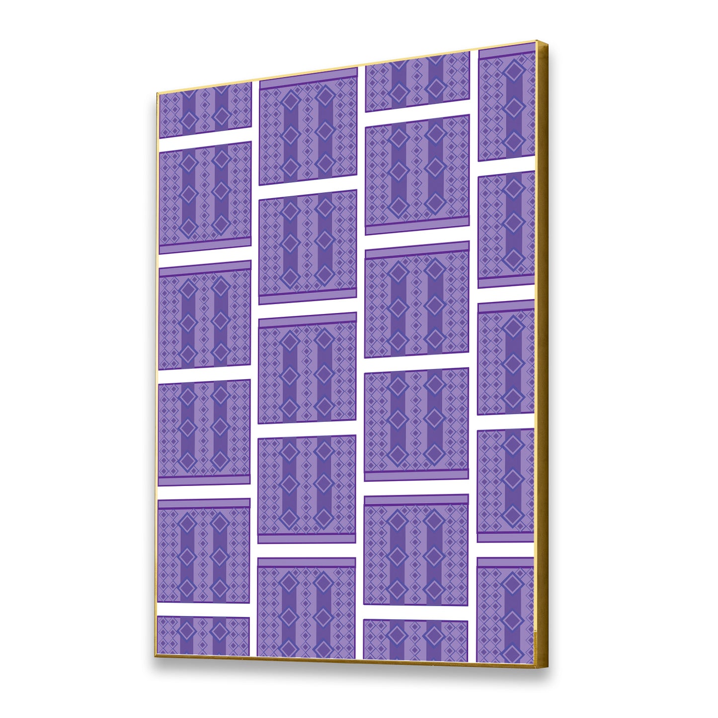 Striking Purple And White Art Canvas Wall Painting