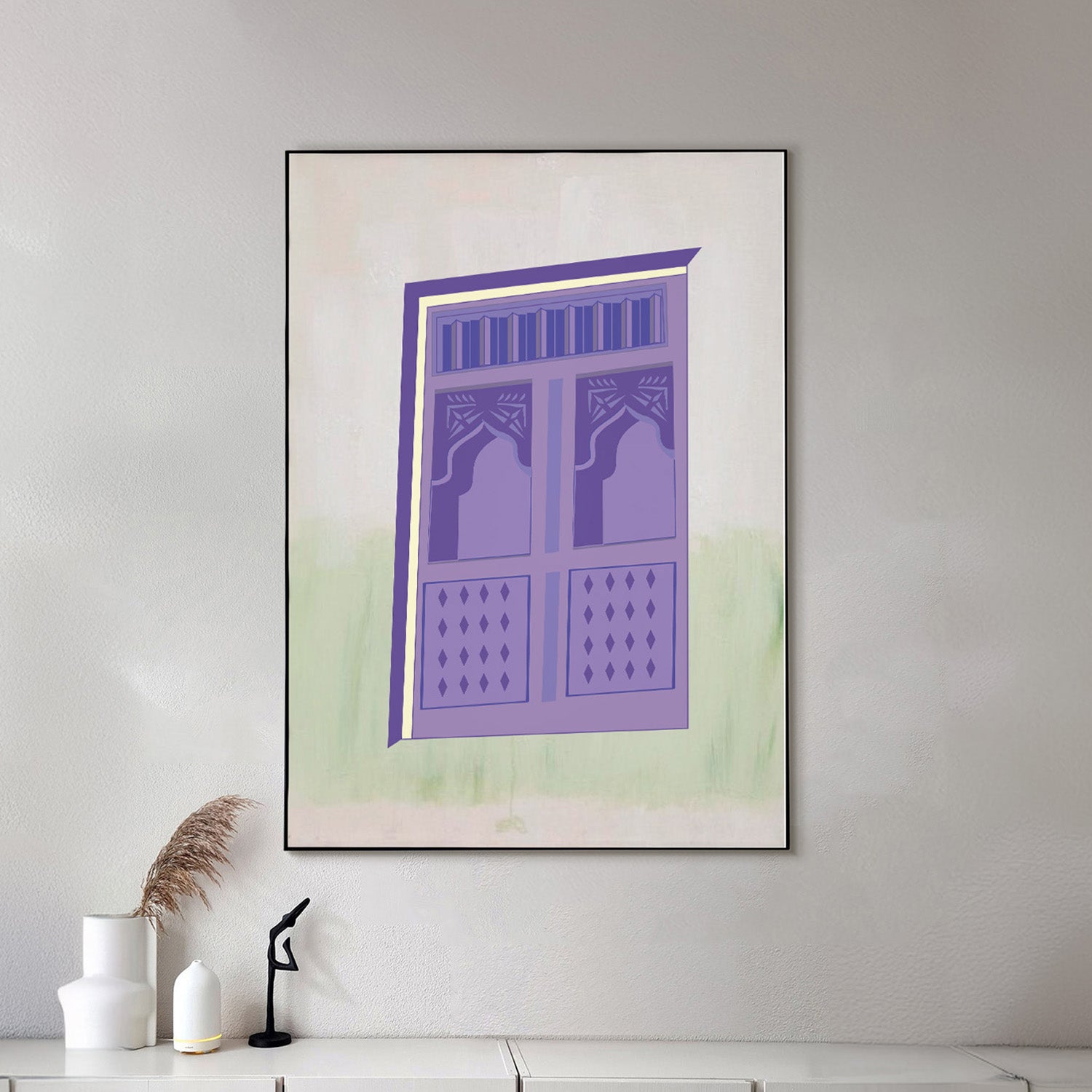 Luxurious Purple Window Canvas Wall Painting