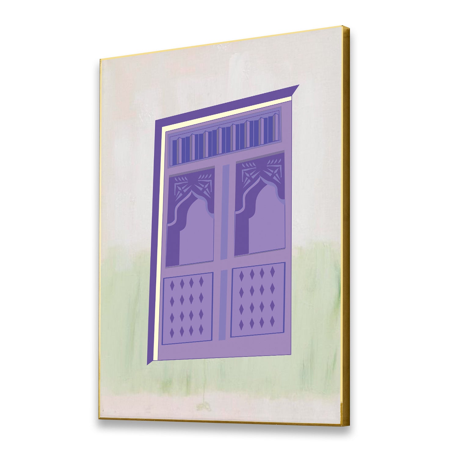 Luxurious Purple Window Canvas Wall Painting