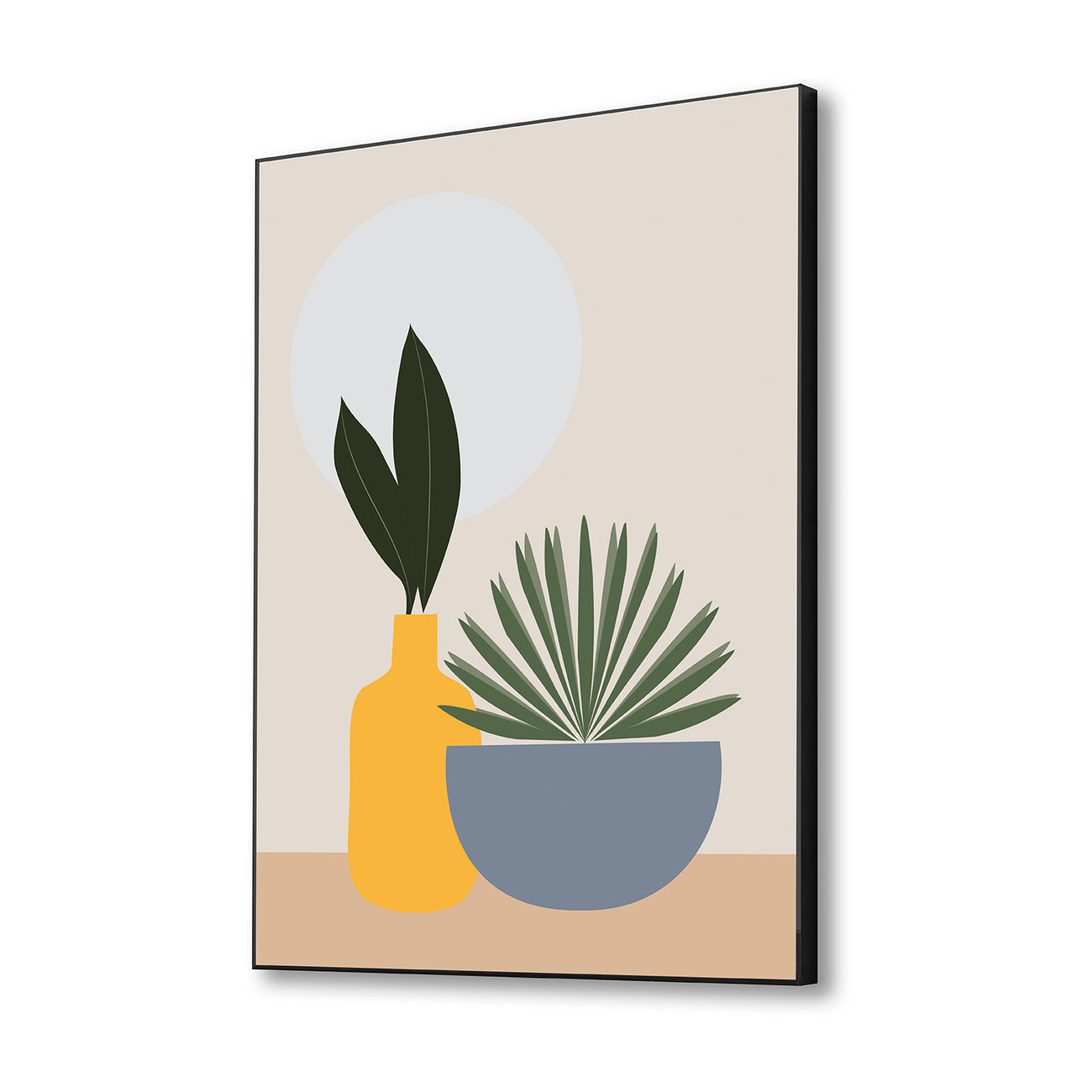 Green Plant in Yellow Vase Canvas Wall Painting