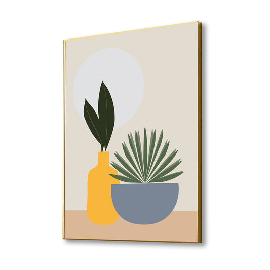 Graceful Plant And Elegant Vase Canvas Wall Painting