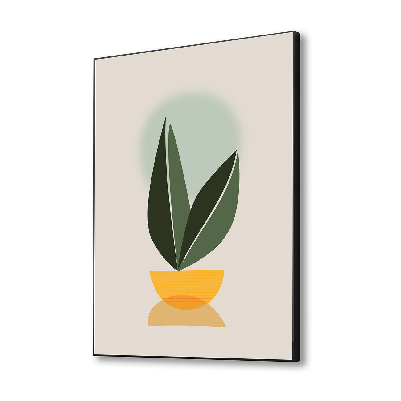 Graceful Plant and Elegant Vase Canvas Wall Painting