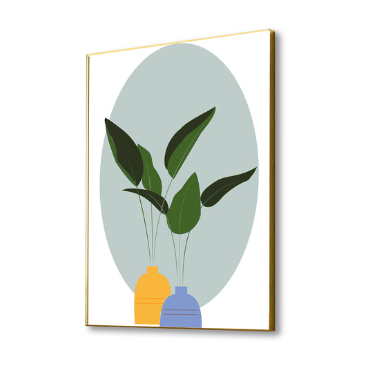 Tranquil Green Plant Vase Art Canvas Wall Painting