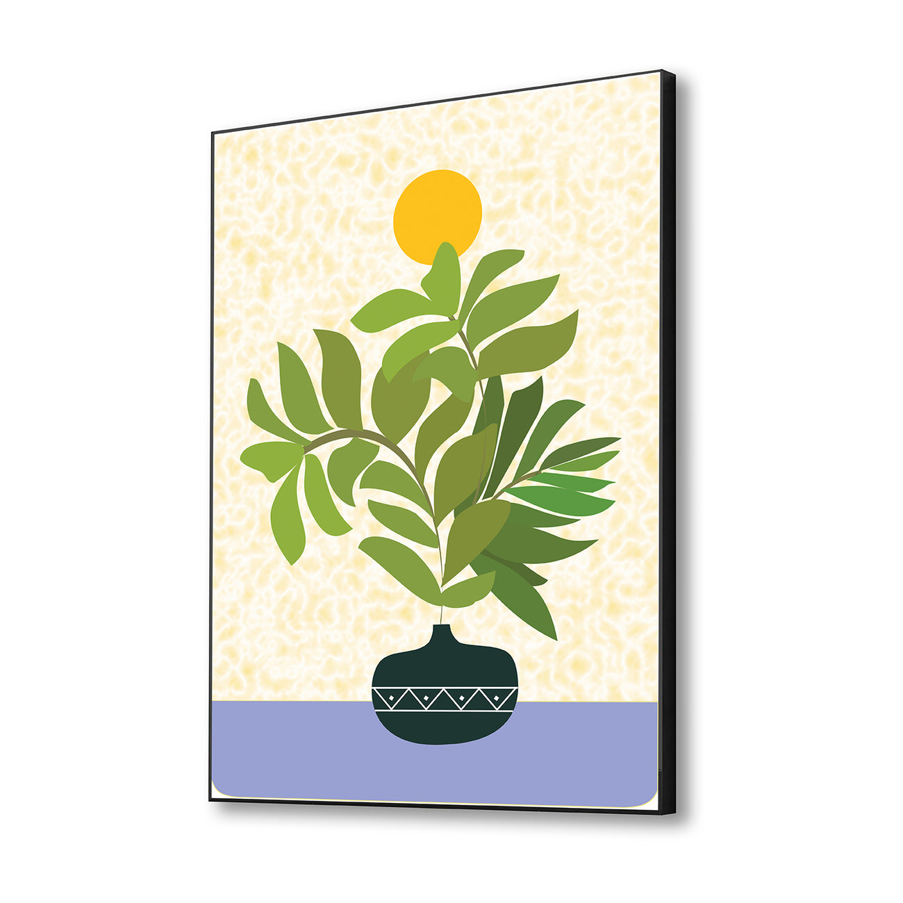 Graceful Plant and Elegant Vase Canvas Wall Painting